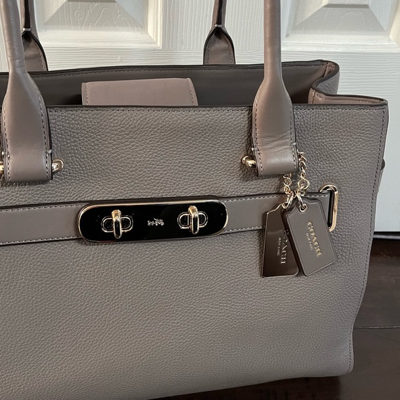 Coach Leather Handbag, Satchel, Tote - Picture 7 of 14